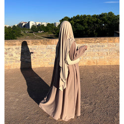 SEERAH.FR Abaya Beige Abaya Senayah - Style, Élégance, Pudeur