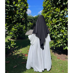 SEERAH.FR Blanc perle Abaya Consuela - Votre Abaya Manches Ballons