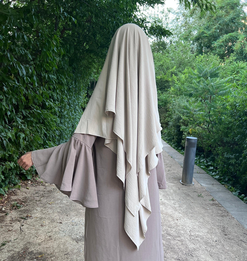 SEERAH.FR Crème Khimar 2 Voiles -  Jazz Confort