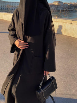 SEERAH.FR Noir Manteau Reine